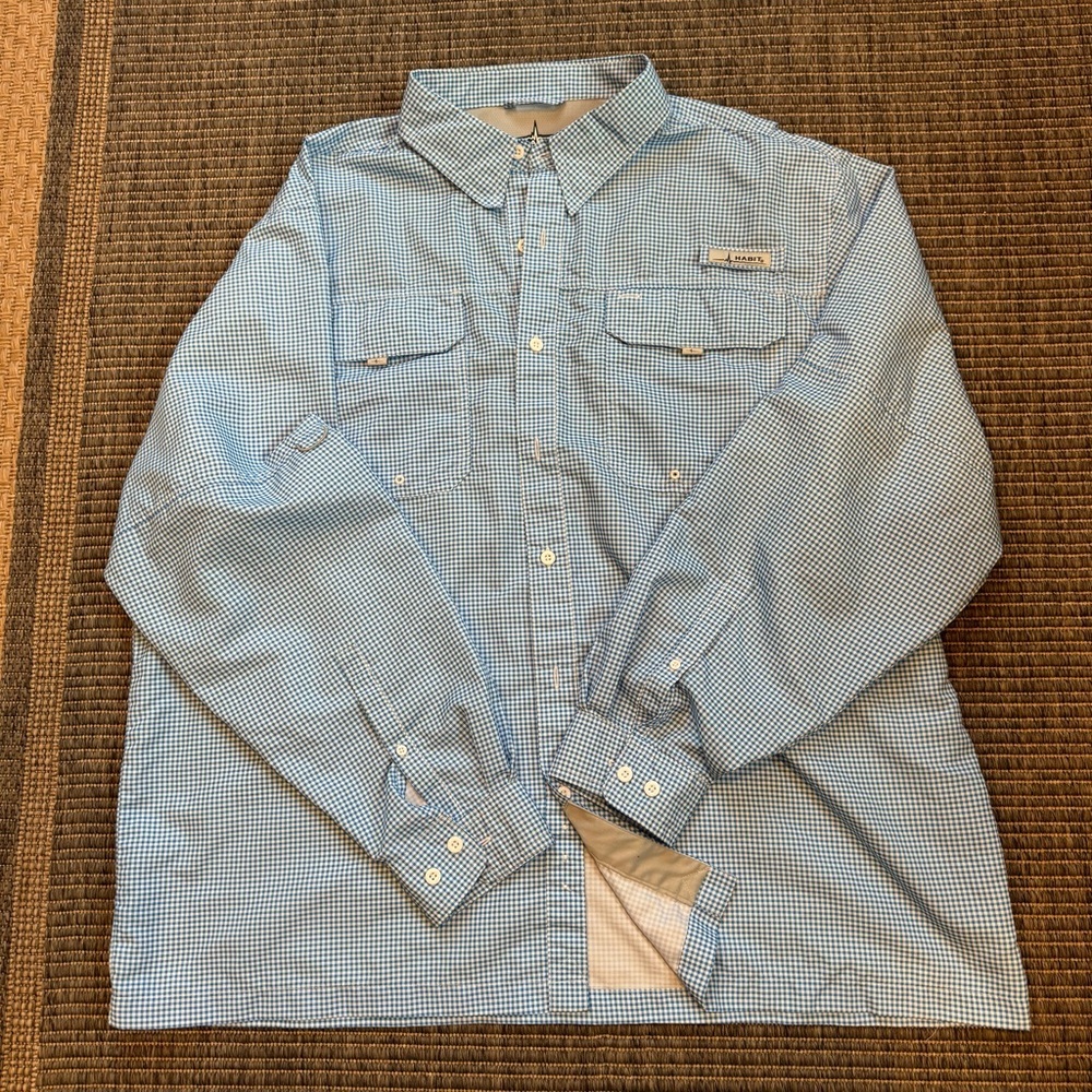 Habit Men's Blue Checkered Button Down Shirt